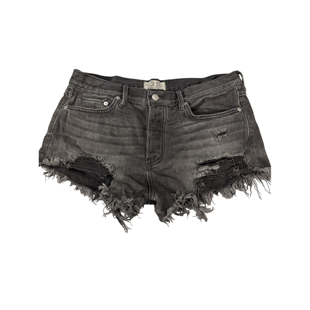 We‎ The Free People Distressed Denim Shorts Good Vibrations Cut Off Size 28
